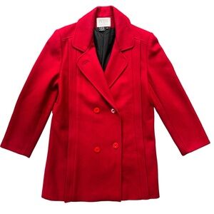Petite Sophisticate Red Pea Coat